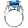 thumbnail image 2 of 10K White Gold Diamond Natural Swiss Blue Topaz Ring Emerald-cut 18x13mm, size 7, 2 of 4