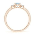 thumbnail image 2 of ANGARA Natural Classic Aquamarine and Diamond Three Stone Engagement Ring in 14K Rose Gold for Women (Size-5mm) | March Birthstone, Anniversary, Jewelry Gift for Women | Natural Aquamarine Ring, 2 of 12