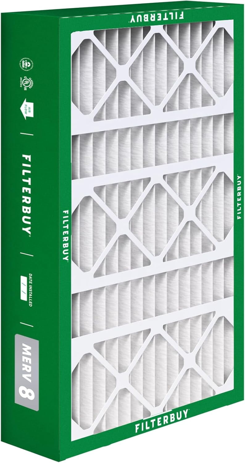 Filterbuy 15.75x27.63x3.50 Air Filter MERV 8 Dust Defense, Pleated HVAC AC Furnace Filter Replacement for Aprilaire Space-Gard 2140, 2-Pack