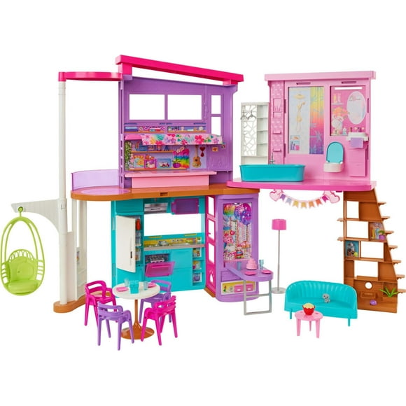 Barbie Vacation House Playset with 30+ Pieces, Toy for 3 Year Olds & Up, Ages 3+