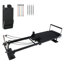 CazToi Foldable Reformer Pilates Machine with Adjustable Reformer Heights Pilates Equipment with Piano Wire Spings and Jump Boards