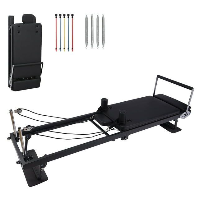 Machine de Reformer Pilates – Pliable de 91 Pouces – Lit de Studio Extra Long – Ressorts, Cordes de Résistance et Bandes – Accoudoirs et Appuie-Tête Ajustables – Capacité de 330 lb – CY-S3003
