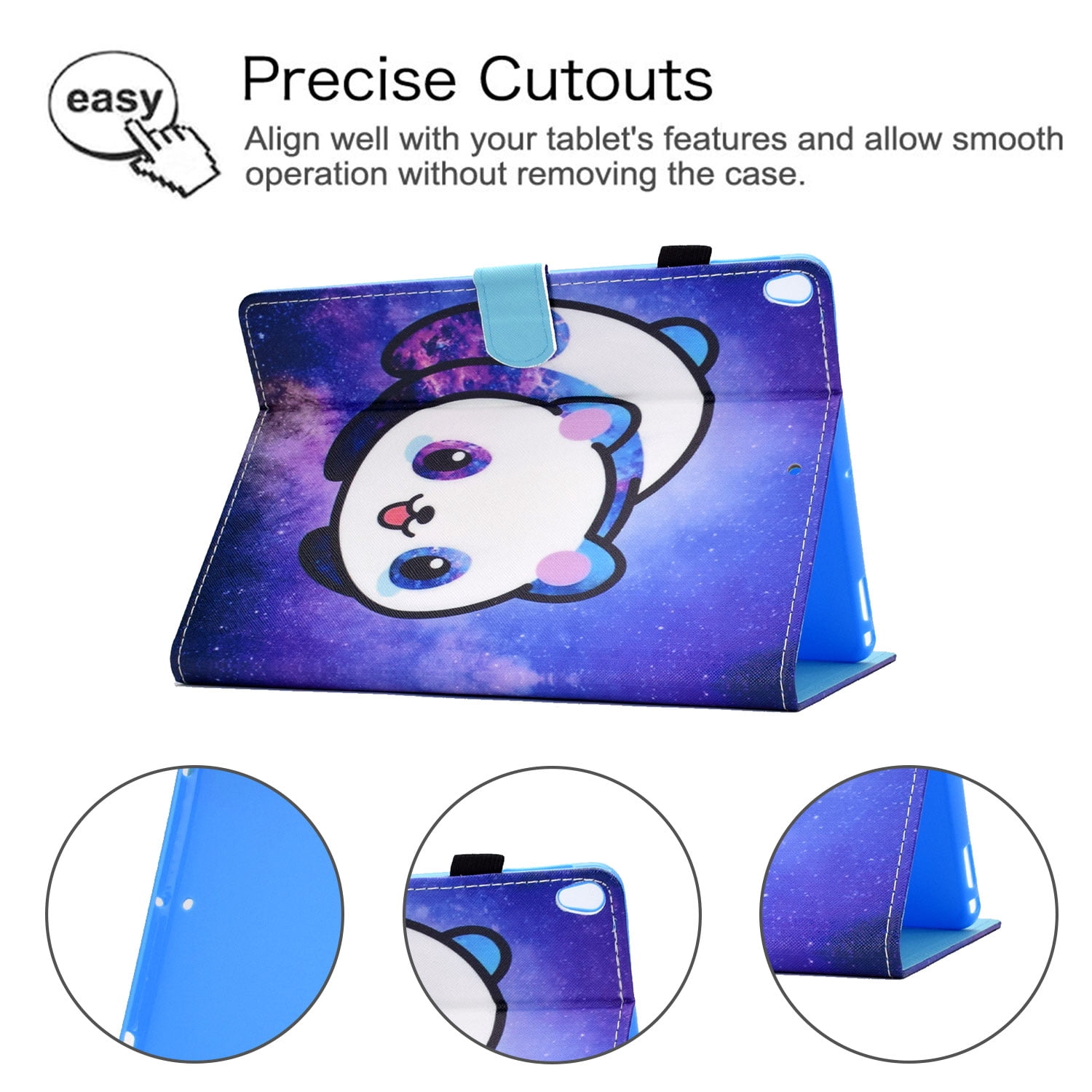 Allytech iPad Air 3 Case 10.5 Inch 2019 iPad Pro 10.5 Case 2017, Slim Folio Kickstand Shell with Pencil Holder Card Pocket Auto Sleep/Wake Cover for Apple iPad 10.5 inch Air 3/iPad Pro 10.5,Panda