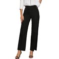 thumbnail image 1 of Pantalones Largos Allegra K de pierna Ancha Trabajo cintura Alta Negro M, 1 of 6