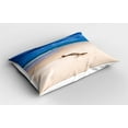 thumbnail image 2 of Ambesonne Driftwood Pillow Sham 2 Pack, Deserted Sandy Beach, 26"x20", Beige and Blue, 2 of 3