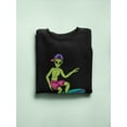 thumbnail image 3 of Green Alien Surfing Sweatshirt Men -Image by Shutterstock, Male x-Large, 3 of 4
