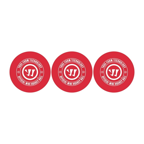 Warrior Hockey True Form Knee Hockey Balls - Red - 3-Pack - Designed to Retain Shape - Indoor PU