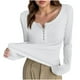 thumbnail image 2 of Ailaofu Womens Tunic Shirts Long Sleeve Henley Shapewear Tops Ribbed Knit Base Layers Slim Fit Button Down Blouse, 2 of 5