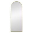 thumbnail image 1 of Hometrends Aluminum Curb Full Length Leaner Framed Mirror, 22x58in., Arched Top, Brushed Gold, Has Frame, Hang or Lean on Wall, 1 of 7
