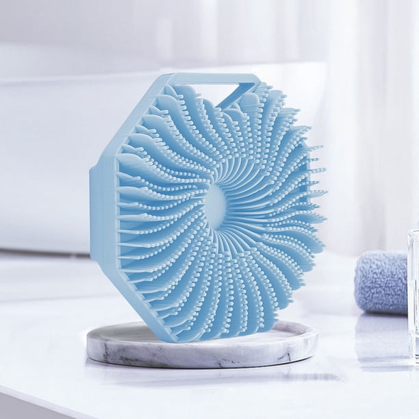 Cepillo de baño de silicona Cepillo de cuerpo de ducha de mano Productos de baño (Azul) Tmvgtek Libre de BPA