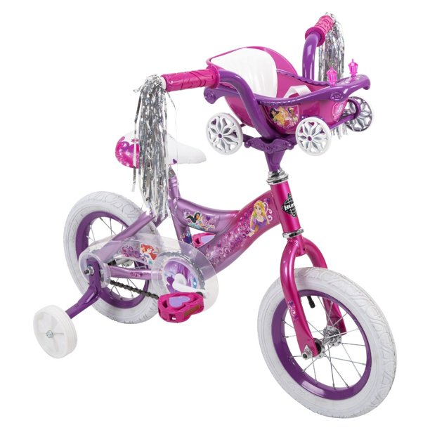 Huffy 12 Inch Disney Princess Bike With Training Wheels For Ages 3 To 5 Pink