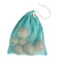 thumbnail image 2 of ECOBAGS Washed Blue Net Drawstring Reusable Bags 10 x 12, 2 of 2