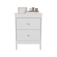 thumbnail image 2 of Nightstand for Bedroom, Nightstand, 2 Drawers, White, White Wooden Nightstand,Engineered Wood Modern Nightstand, Furniture, Bedroom Furniture, Nightstands Nightstand, 2 Drawers, White, 2 of 8