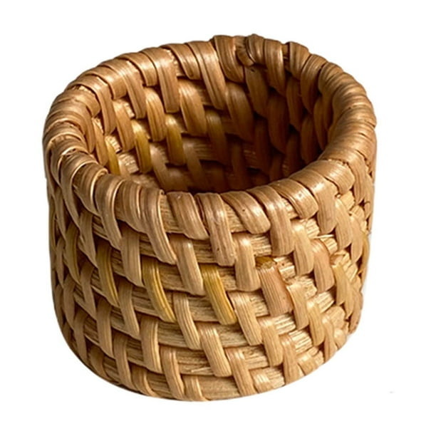 Pisexur Batería de cocina Anillos de comedor para restaurante de ratán tejido Anillos para toallas de papel Anillos para paños de boca Anillos para toallas para la cocina del hogar