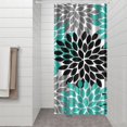 thumbnail image 3 of Small Stall Narrow Shower Curtain 36"W x 72"L – Tropical Bohemian Leaves, Mid-Century Abstract Boho Botanical Bathroom Decor, Vintage Floral Palm Leaf Pattern, Rustic Tribal Folk Style, 3 of 5