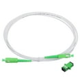 thumbnail image 1 of Unique Bargains 1Pcs 6.6Ft Single Mode Simplex OS2 Fiber Optic Cable LSZH SC/APC-SC/APC Armored Jumper Optical White with Adapter, 1 of 5