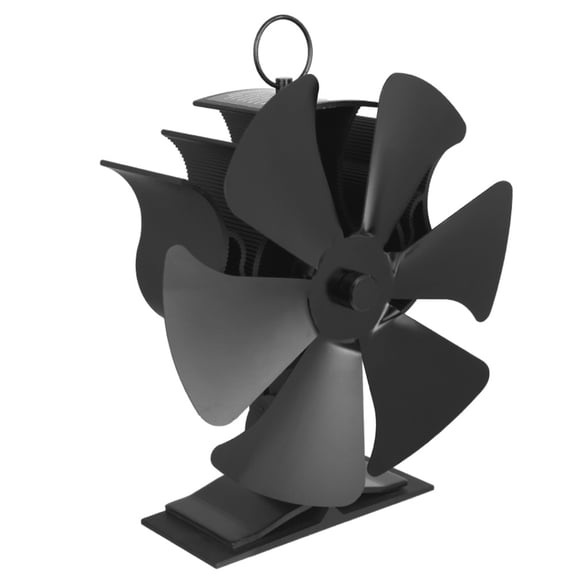 2 in 1 Heat Powered Stove Fan Chimney Fan Practical Fan without Electricity 6-Blade Operation for Wood