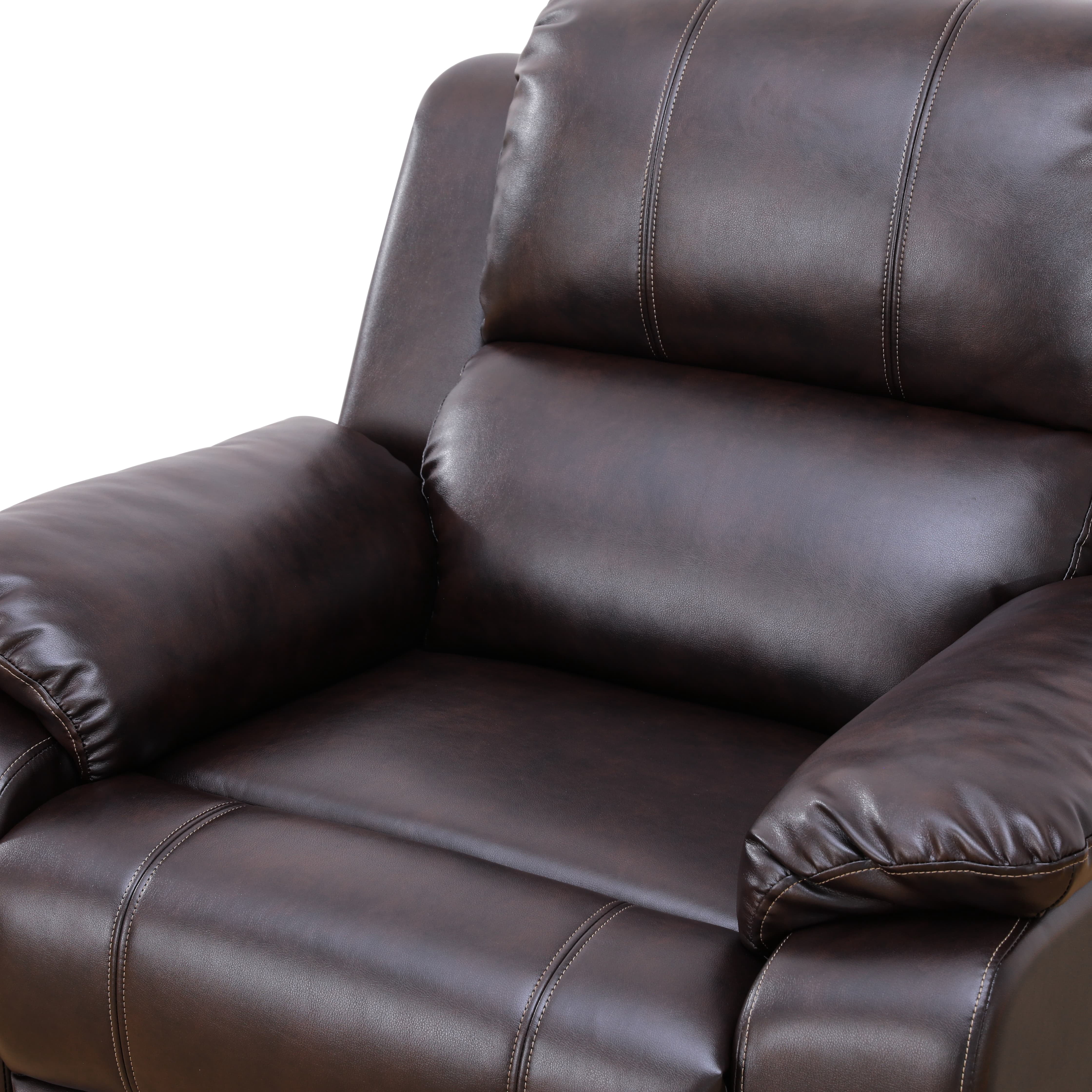 MAYEERTY Power Recliner Chair, Breathable Leather Reclining Chair with Adjustable Backrest for Living Room, Brown