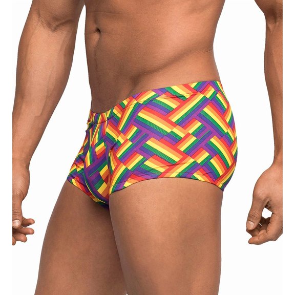 Men's Male Power 145-240 Pride Contour Pouch Mini Short (Rainbow L)