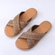 thumbnail image 5 of Pantuflas de fondo plano para mujer tejidas informales de tendencia cómoda de nuevo estilo de verano Wmkox8yii  hj789, 5 of 8