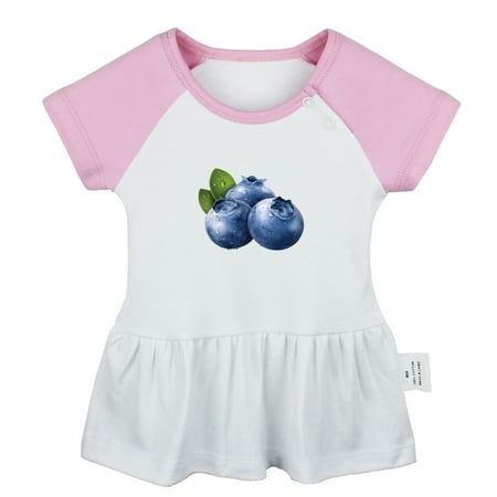 

Fruit Blueberries Pattern Dresses For Baby Newborn Babies Skirts Infant Princess Dress 0-24M Kids Graphic Clothes (Pink Raglan Dresses 0-6 Months)