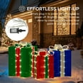 thumbnail image 5 of Sunjoy 3-Piece Christmas Lighted Gift Box, 3D Tinsel Santa Gift Box Outdoor Garden Yard Lawn Festive Holiday Decoration with Lights for Indoor & Outdoor, 5 of 8