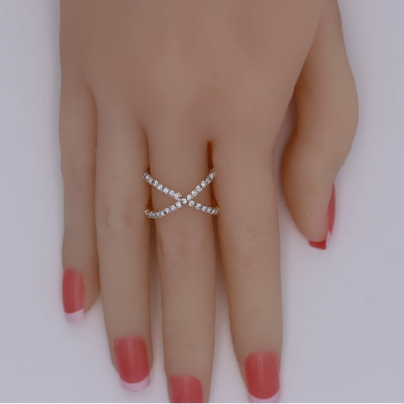 Rhinestone "X" Ring - Multiple Color Options