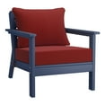 thumbnail image 4 of WestinTrends Avalon Outdoor Modern HDPE Patio Club Chairs with Deep Seat Cushions (Set of 2), Navy Blue/Red, 4 of 5