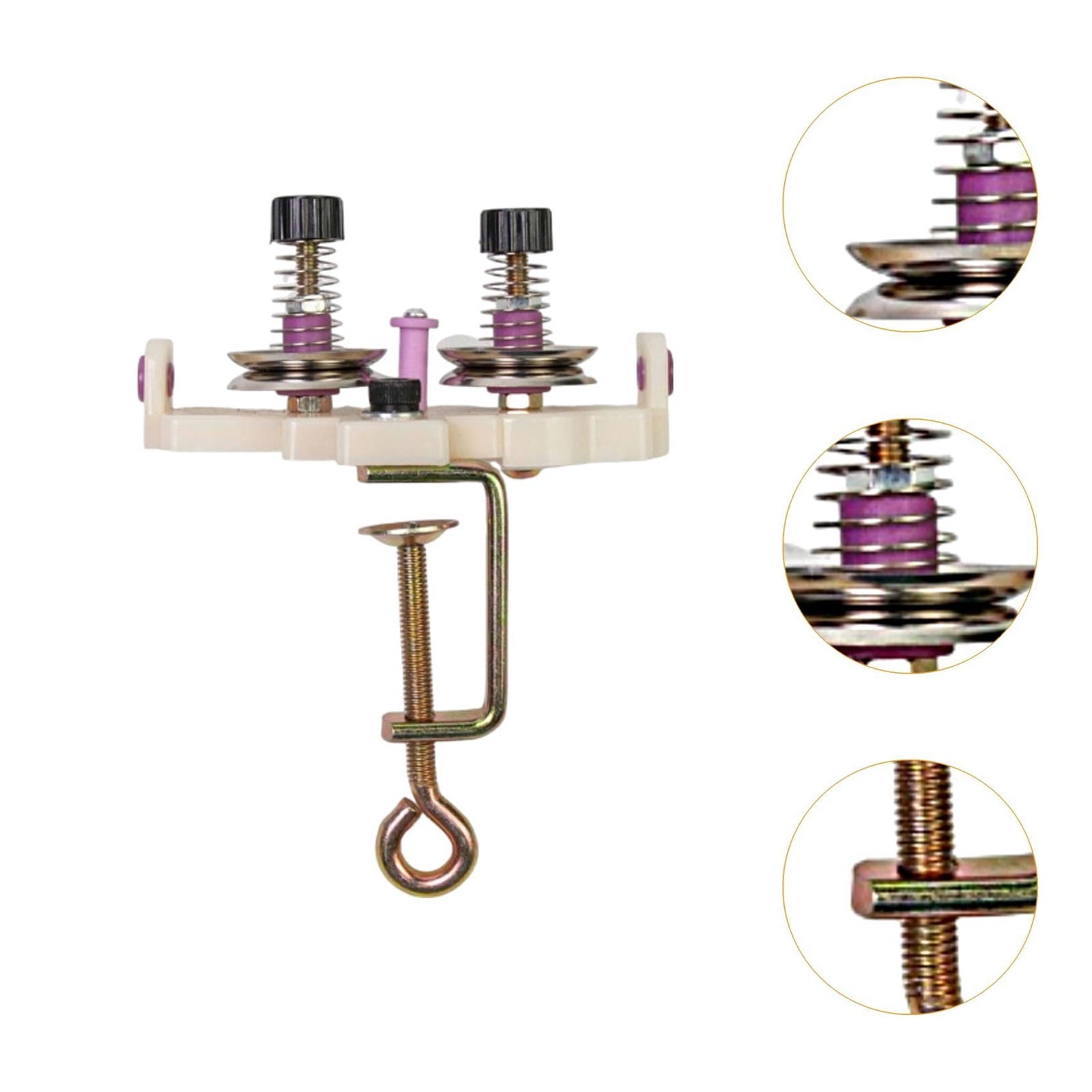 Double Ended Twist Winder Handheld Sewing Machine with A Desk Clamp Versatile Loom Tensioner Machine ,Efficiently Make Yarn Cake