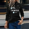 thumbnail image 2 of Savings Women's Long Sleeve Crewneck Letter Printed Side Buttons Tunic Shirts Trendy Casual Pullover Sweatshirts Black,M, 2 of 6