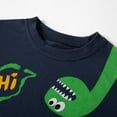 thumbnail image 3 of RUTAYY Children Boys' Tee Shirt Cartoon dinosaur letter print crewneck knit Fashion tops , Blue, 5-6 Years, 3 of 5
