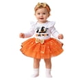 thumbnail image 3 of CAIVO Outfit Sets Halloween Pumpkin Witch Print Baby Long Sleeve O-Neck Romper For Girls Comfortable Orange Pumpkin Bodysuit Clothing Set, 3 of 5