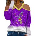 thumbnail image 1 of Mujeres Navidad Elk Impreso Hombro frío Navidad Tops Blusa Camisa Tallas grandes ShuxiuWang 8390612488610, 1 of 1