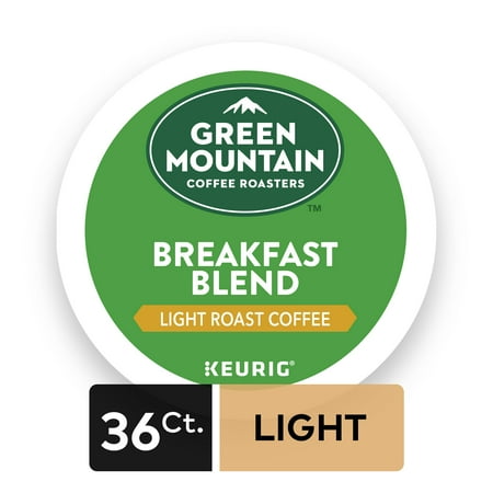 Green Mountain Coffee Breakfast Blend Single-Serve Keurig K-Cup Pods, Light Roast Coffee, 36 Count