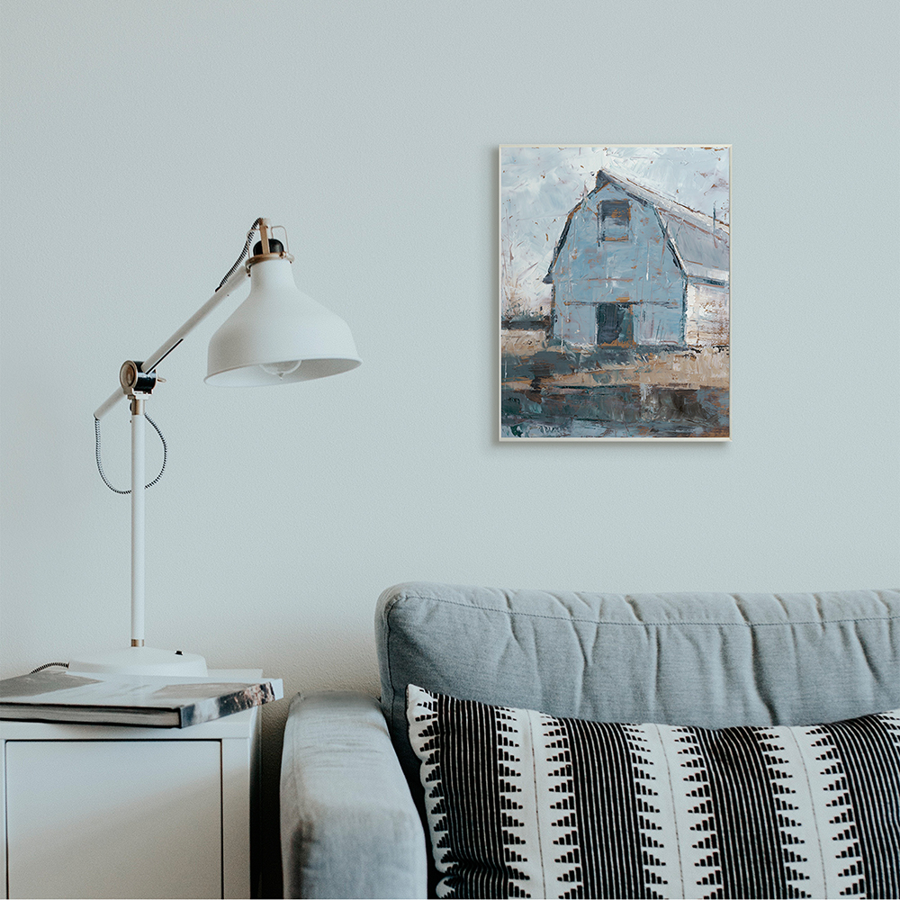 Stupell Industries Abstract Distressed White Barn Farm Architecture Wall Plaque by Ethan Harper