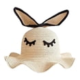 thumbnail image 3 of Sombrero de conejito con visera ancha, sombrero para el sol, sombrero de playa de moda, sombrero de cubo transpirable Beige, 3 of 9