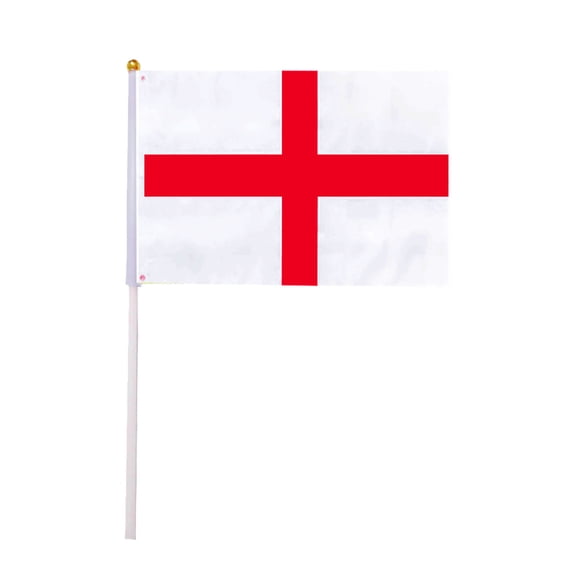 SIYTUAU Hand Waving Flag For Sports Club Fans Festival Events Polyester Material 5.5 X 8.3 Inches England Flag Design Handheld Stick Flag 1 Piece Sports Celebration Accessory