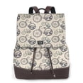 thumbnail image 1 of Easygdp Compass And Mountains In Bicycle Wheels Mochila de Cuero para Mujeres, Bolso de Hombro, Bolsos de Mano de Moda para Trabajo y Viajes, 1 of 4