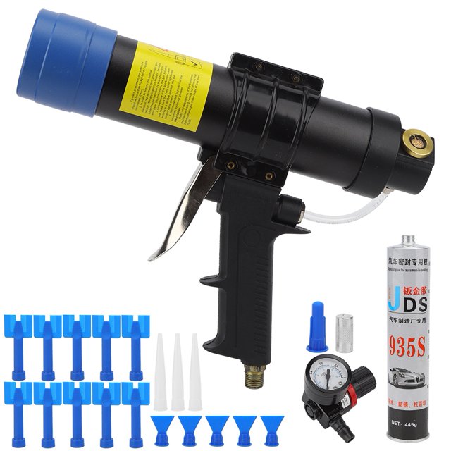 Pistola de pegamento de vidrio neumática ABS, Kit de herramientas de sellador de calafateo de aire, accesorio