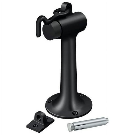 Deltana DSF630U19 Floor Mount; 6" Bumper with Hook & Eye; Heavy Duty; Black Finish