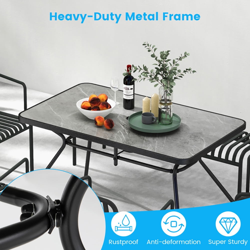 Aimee Lii 49 Inch Patio Rectangle Dining Table with Umbrella Hole, Outdoor Patio Furniture, Gray Aimee Lii 49 Inch Patio Rectangle Dining Table with Umbrella Hole, Outdoor Patio Furniture, Gray