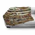 thumbnail image 3 of Tribal Soft Flannel Fleece Throw Blanket, Traditional Folk Cultural Featured Trippy Boho Abstract Design, Cozy Plush for Indoor and Outdoor Use, 60" x 80", Multicolor, by Ambesonne, 3 of 6