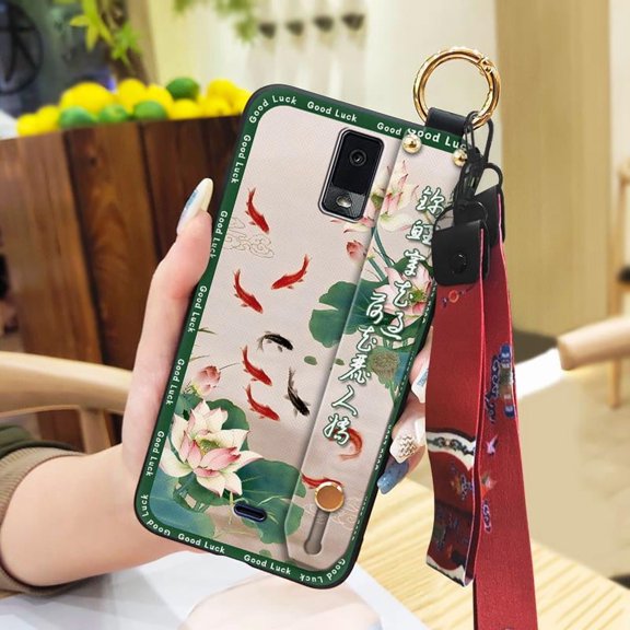 LYM-Phone Case For BLU View3/B140DL, Ring Lanyard Kickstand Back Cover Shockproof Anti-knock Fashion For Mom Protective Phone Holder Elderly lady Soft case Wristband Anti-dust Durable