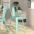 thumbnail image 3 of Merrick Lane Vertical Slat Back Counter Stool, Mint Green, 3 of 11