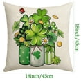 thumbnail image 2 of Green Lucky Charm Pillow Covers for March Holiday Home Outdoor Decor Sofa, Hello Shamrocks St Patricks Day Throw Pillow Covers Clover Hat Cotton Linen Cushion Case, 2 of 4