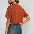 thumbnail image 4 of Rhuody Tshirts For Women Short Sleeve Summer Cropped T Shirt Short Loose Fit Round Neck Sporty Tee Basic Women'S Clothing Coffee, 4 of 6