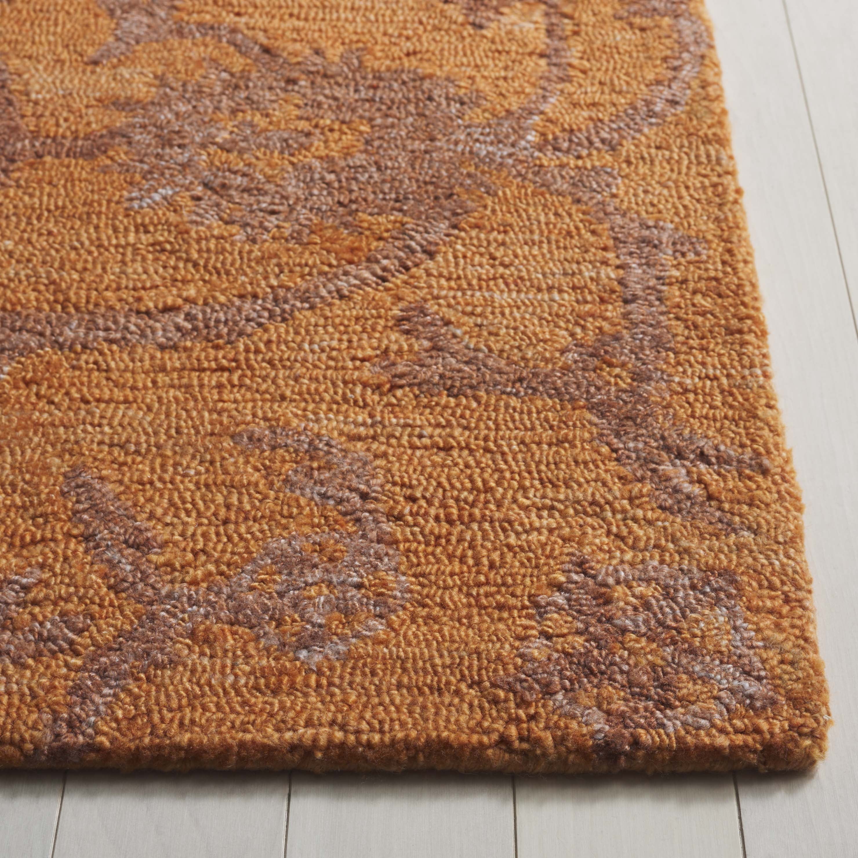SAFAVIEH Anatolia Jamaar Floral Area Rug, Rust, 6' x 6' Square