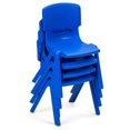 thumbnail image 3 of Topbuy 4-Piece Plastic Kids Chair Modern Stackable Learning Chairs Blue, 3 of 5