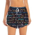 thumbnail image 2 of Susaid Function Source Code1 Print Women's High Waisted Running Shorts Quick Dry Athletic Gym Track Workout Shorts Zip Pocket-X-Large, 2 of 7