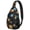 Space, variant on Palm Inspired Sling Backpack with Hawaiian Floral Print, Lightweight Travel Crossbody Bag for Beach Vacation, Jungle Leaves, Colorful Exotic Botanical Design